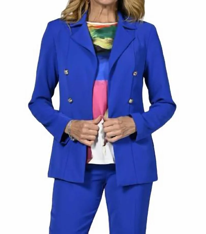 Urban Femme Streetwear Double Breasted Blazer - 236116 In Bright Royal