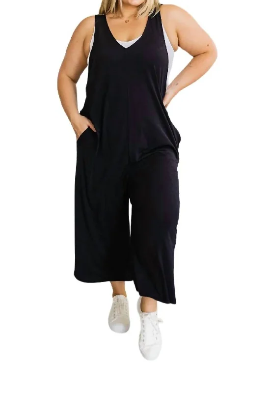 Boho Chic Fashion Get Up And Go Jumpsuit In Black