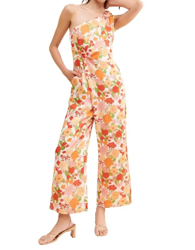 Season Appropriate Women's Collection Nolana Satin Jumpsuit In Multi