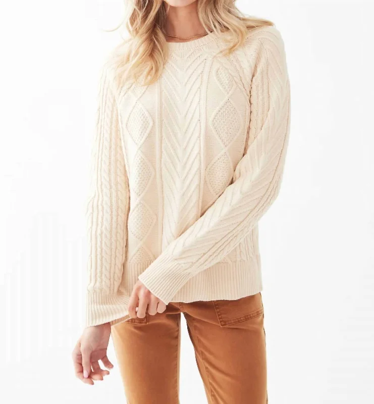 Browse Our Top Products A-Line Cable Sweater In Cream