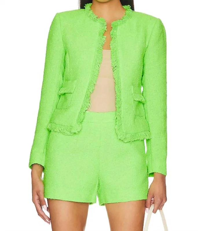 Budget Saver Angelina Blazer In Lime Green