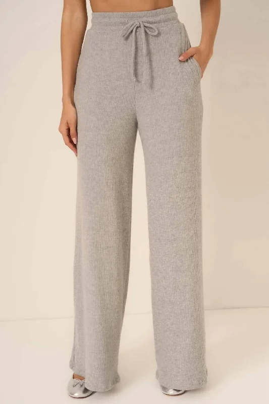 Trendsetting Threads Zooey Brushed Rib Pant In Grey