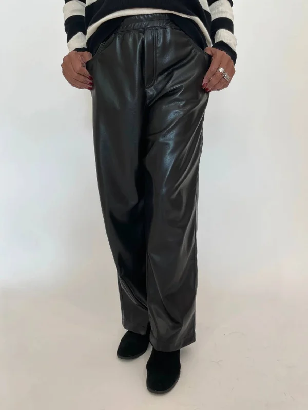 Limited Stock Andrew Vegan Leather Pants In Black