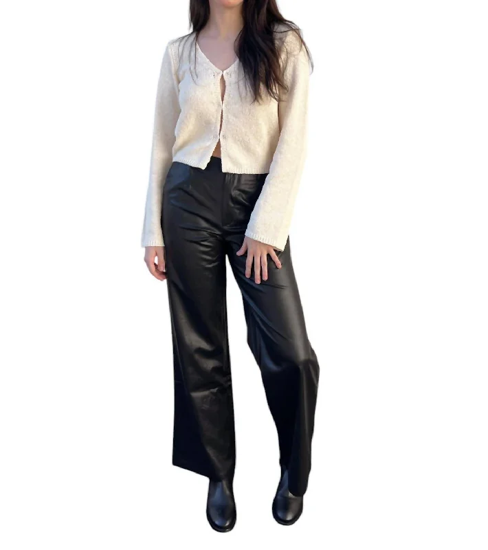 Flash Sale, Don't Miss James Faux Leather Straight Leg Pants In Black