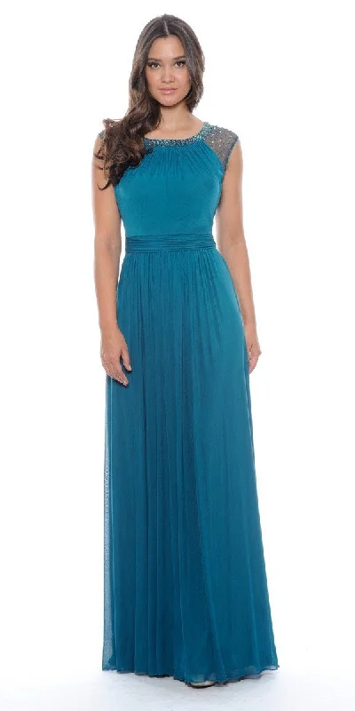 Elegant Fashion Decode 1.8 - 182423SC Cap Sleeve Beaded A-line Gown