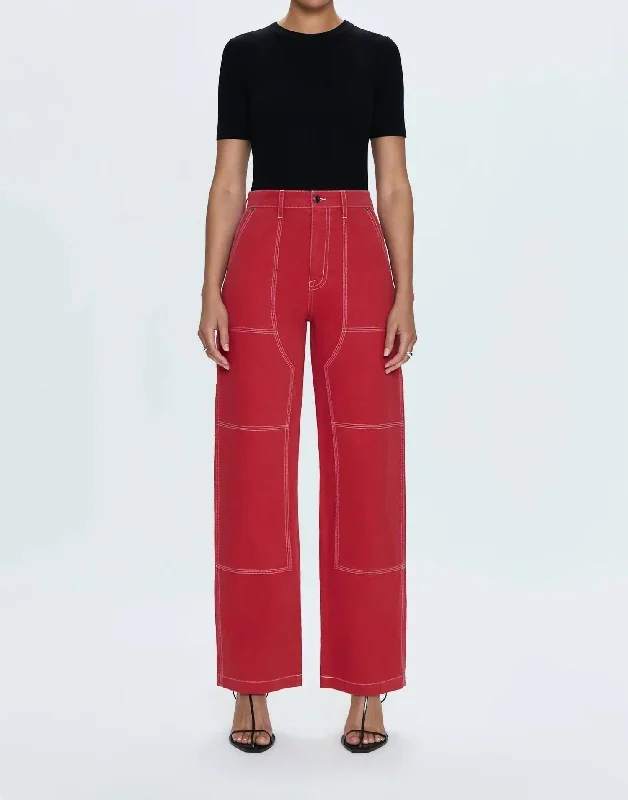 Shop Sale Items High Waist Grady Carpenter Pant In Rouge