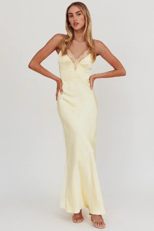 From Casual To Classy Summer Of Love Lace Trim Maxi Dress Lemon