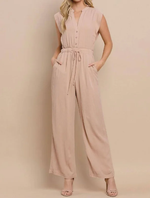 Limited Time Offers Effortless Days Jumpsuit In Beige