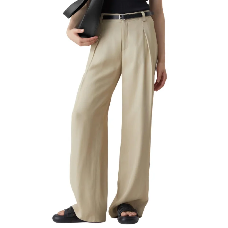 Chic Outfits Brooks Fluid Twill Trousers In Reed Beige