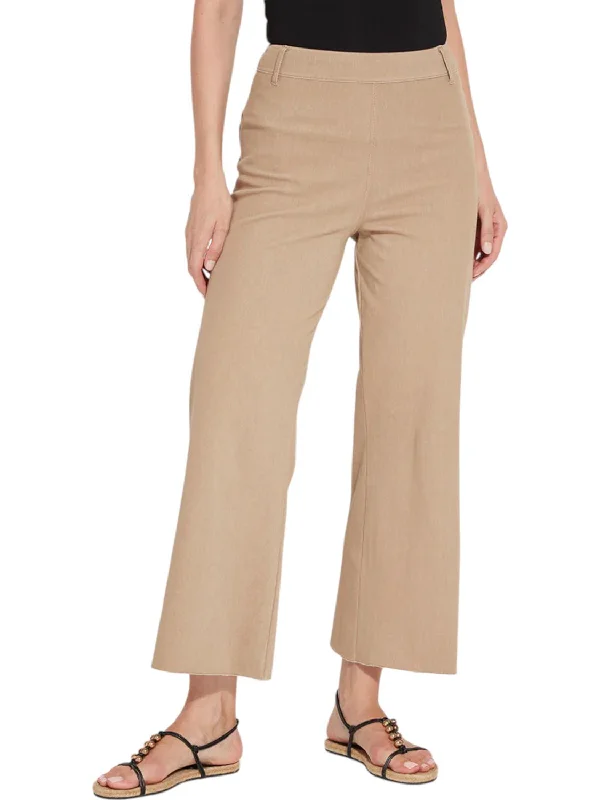 Sophisticated Fashion High Waist No Side Seam Wide Leg Pants In Tanned