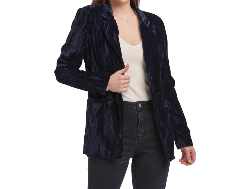 Hot Brand Discounts Wylie Velvet Blazer In Midnight Navy