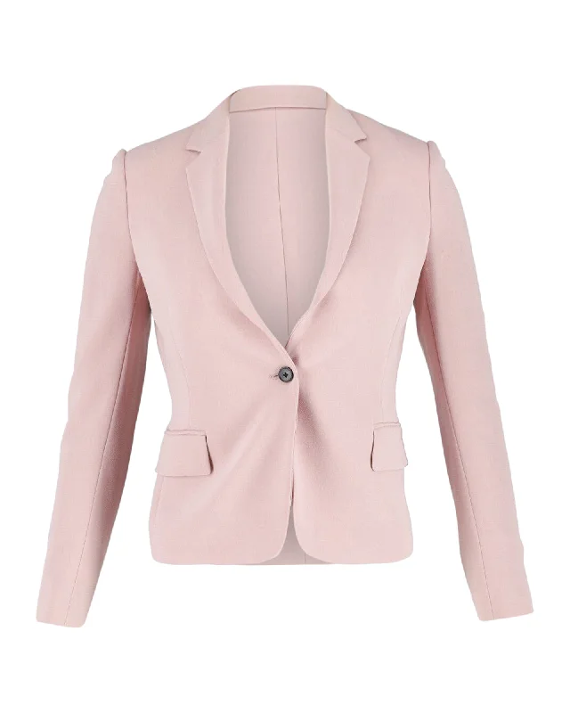 Limited Styles Joseph Single Button Blazer in Pastel Pink Acetate