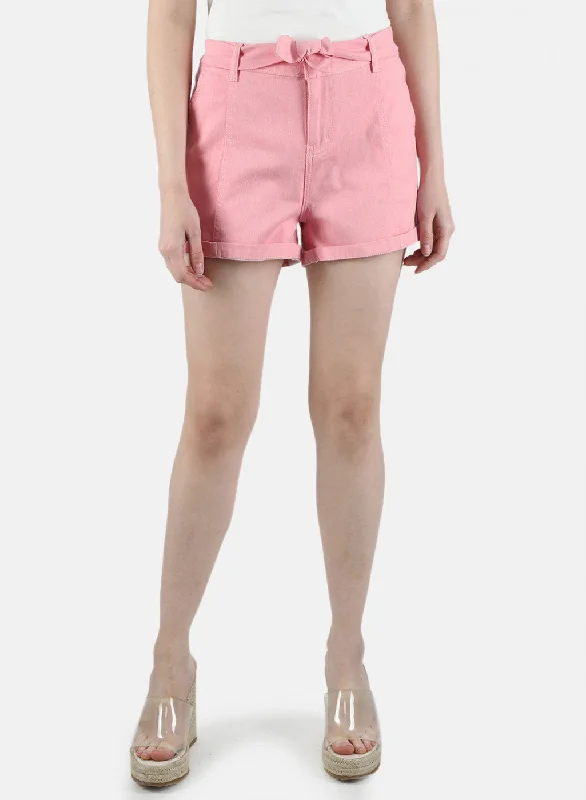 Flash Sale Now Women Pink Plain Short