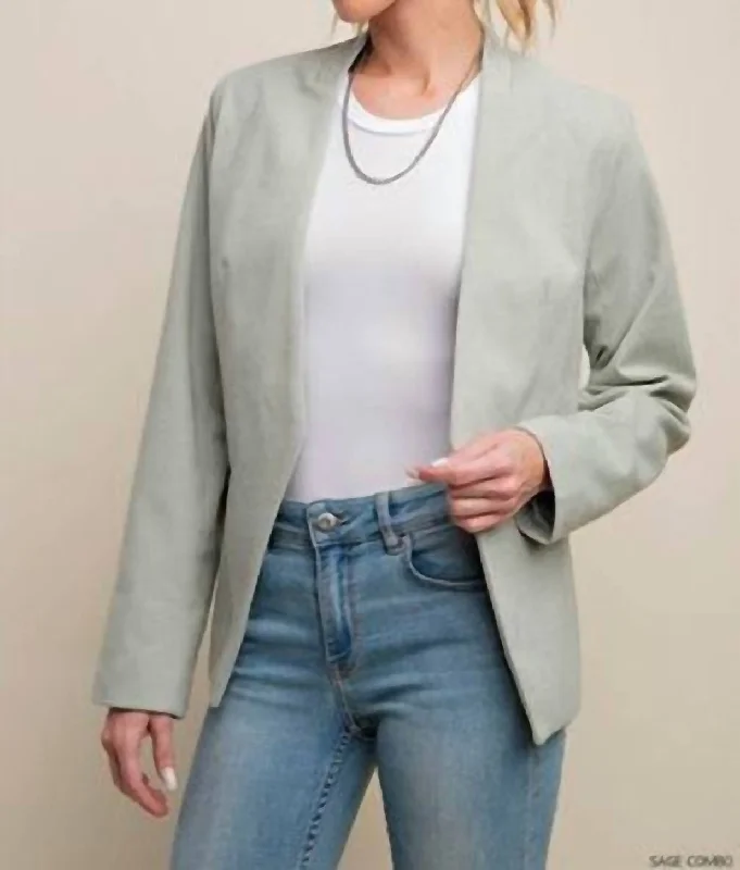 Big Discounts Victoria Open Front Tuxedo Blazer In Sage