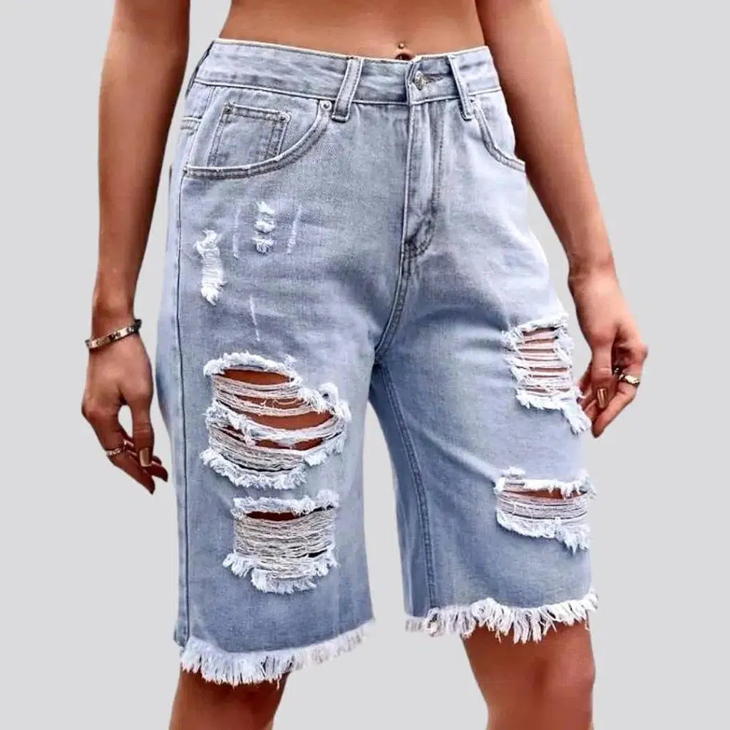 Trendy Pulse Straight grunge women's denim shorts