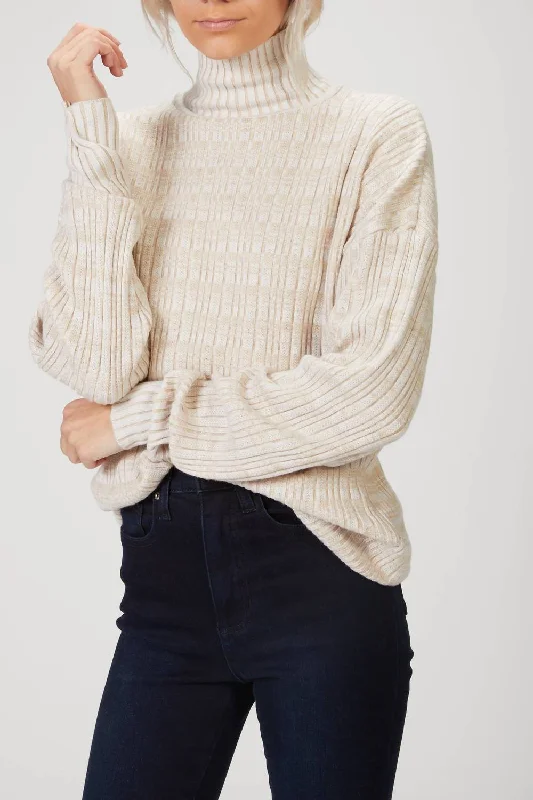 Sophisticated Style Georgina Sweater In Neutral Knit