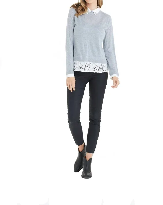 From Casual To Classy Amanda Rhinestone Sweater In Grey