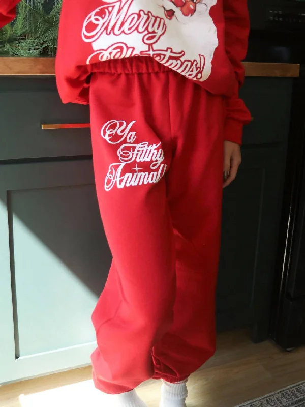 Hot Sale Filthy Animal Sweatpant In Red