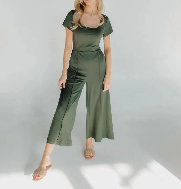 Luxe Women's Fashion Rae Tailored Jumpsuit In Green