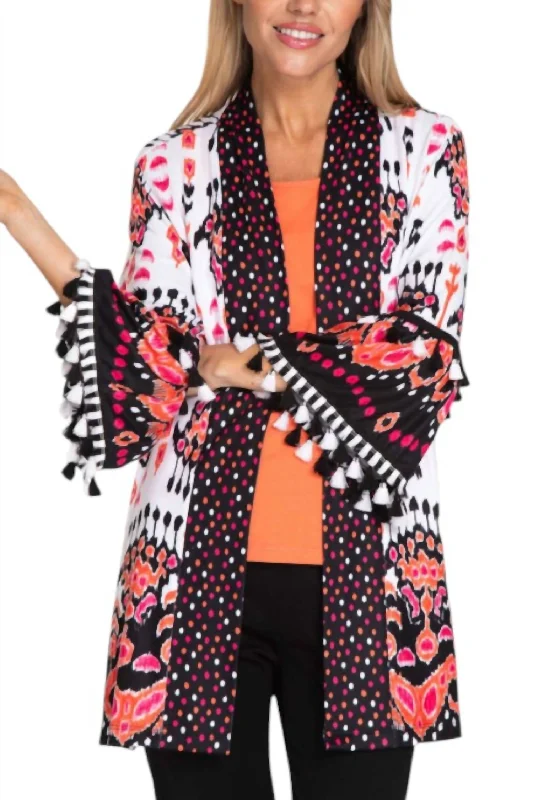 Casual Chic Flounce Sleeve Jacket In Multi Color