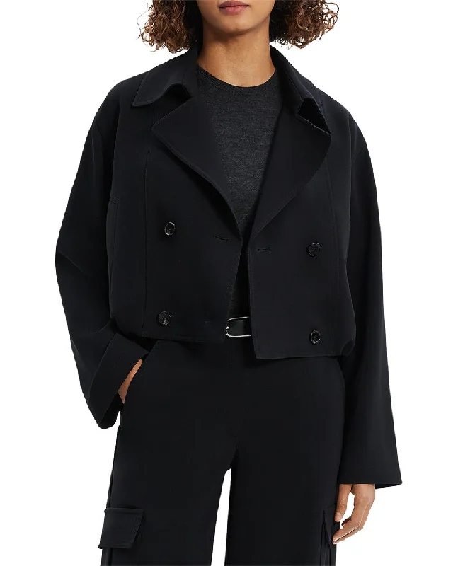 Special Occasion Wear Theory Cropped Trench Coat