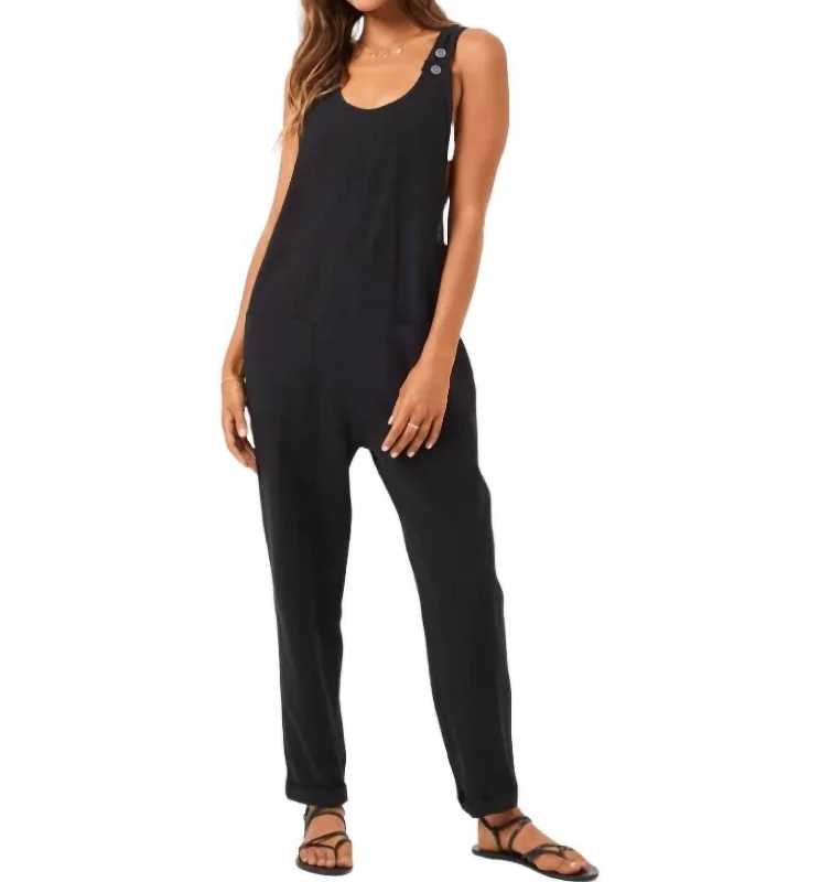 Minimalist Style Freya Jumpsuit In Black