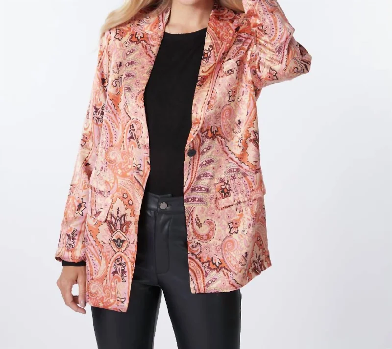 Bold Fashion Expression Print Blazer In Multicolor/paisley Print