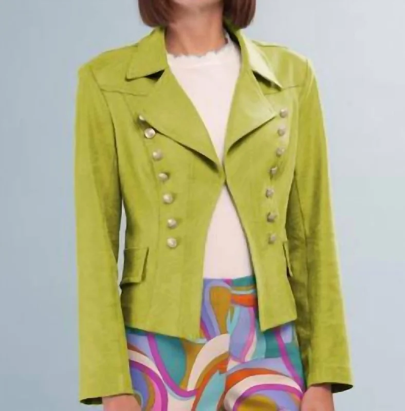 Eco Friendly Fashion Sale Leather Jacket In Limeade