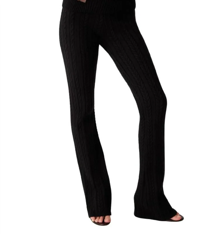 Trendy Styles Fleur Cable Knit Pant In Black