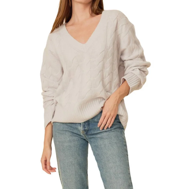 Designer Wear On Sale Monterey Cashmere Pullover Sweater In Salt