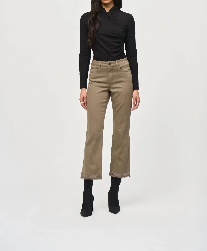 Your Timeless Wardrobe Awaits Straight Frayed Hem Pants In Java