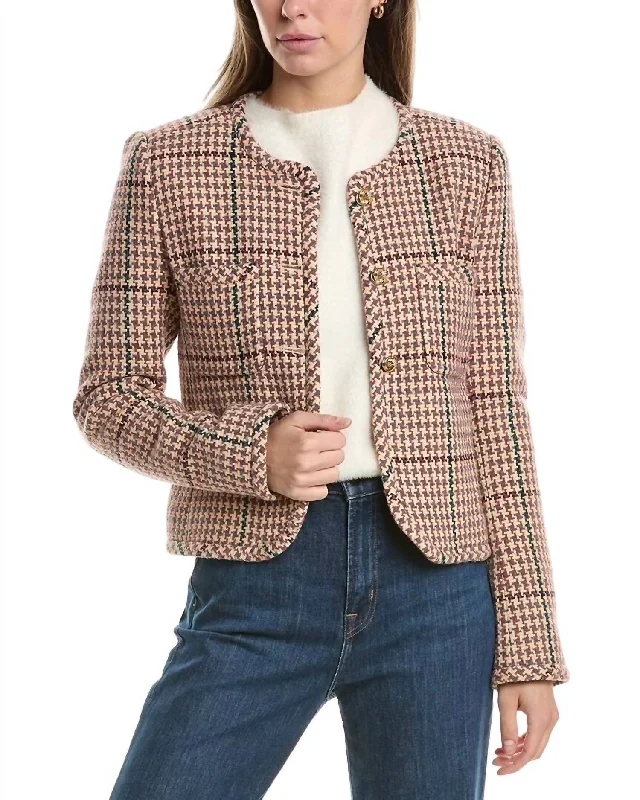 Must Haves Emilia Knot Button Jacket In Rose And Cream