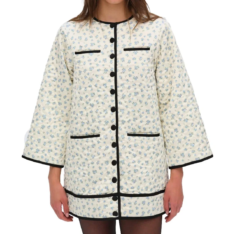 Dive Into Trendy Women's Fashion Jadin Floral Jacket In Blue