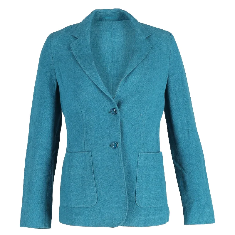 Boho - Chic Festival - Ready Style Max Mara Blazer in Teal Linen