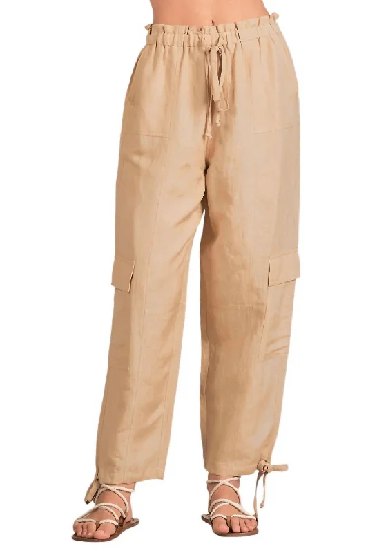 Spring Fling Sale Drawstring Cargo Pants In Taupe