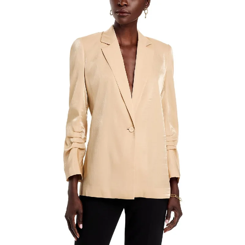 Exclusive Sale Womens Metallic Polyester One-Button Blazer