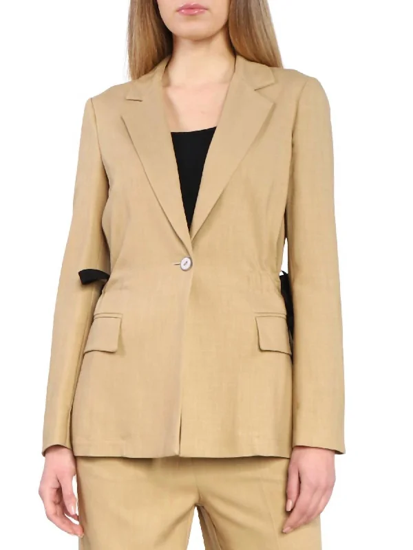 Limited Edition Cipro Tie Blazer Jacket In Natural