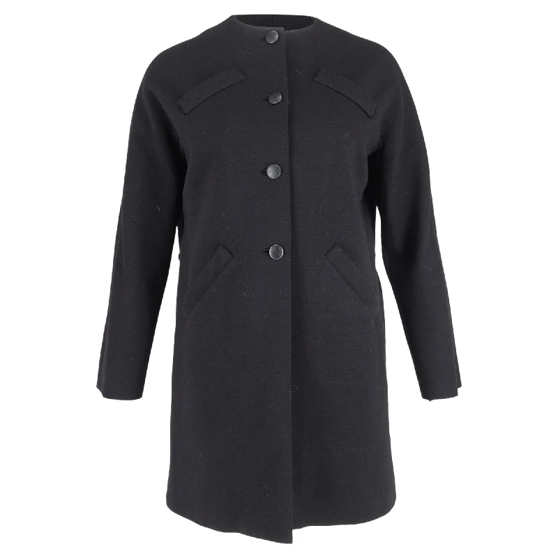 Seasonal Trend Balenciaga 60s Archive Coat in Black Virgin Wool