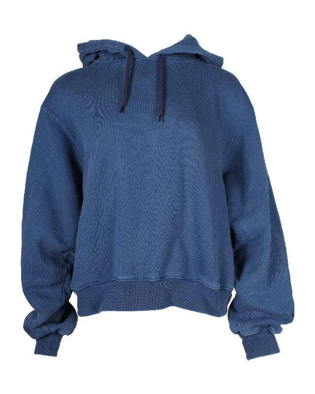 Tropical Island - Inspired Attire Alexander Wang Drawstring Hoodie in Blue Cotton