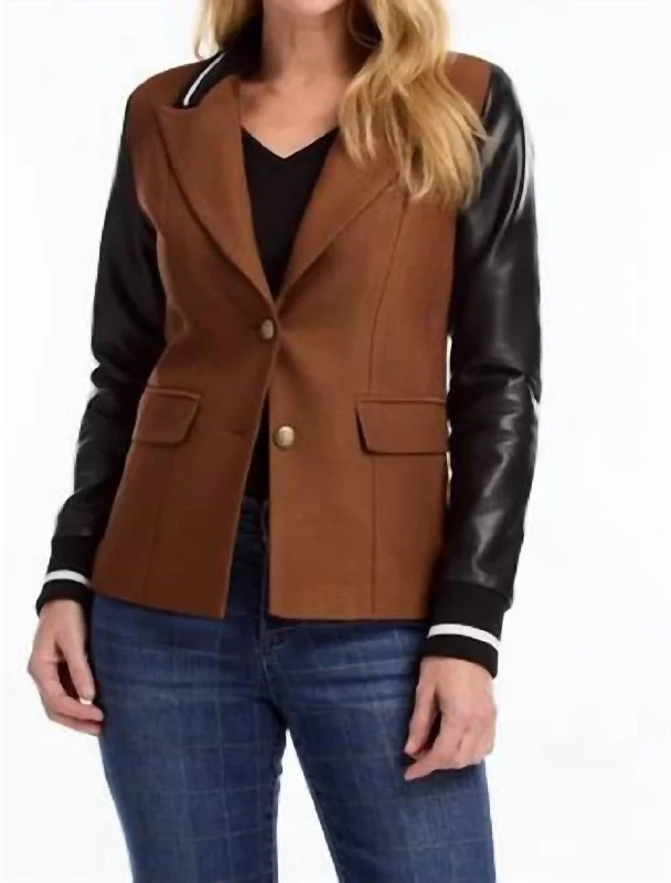 Flash Sale Now Mixed Media Blazer In Espresso