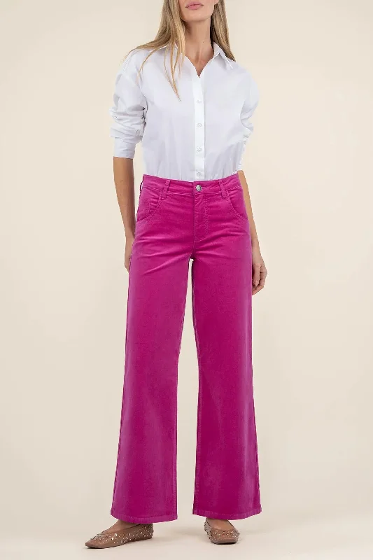 Eco Friendly Fashion Sale High Rise Flare Denim Jeans In Fuchsia