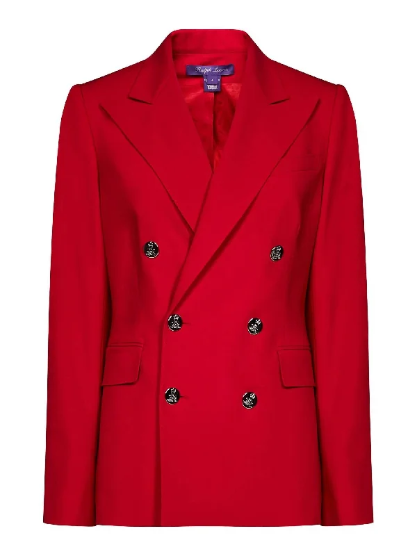 Dive Into Trendy Styles Women's Stretch Wool Crepe Blazer In Rouge Red