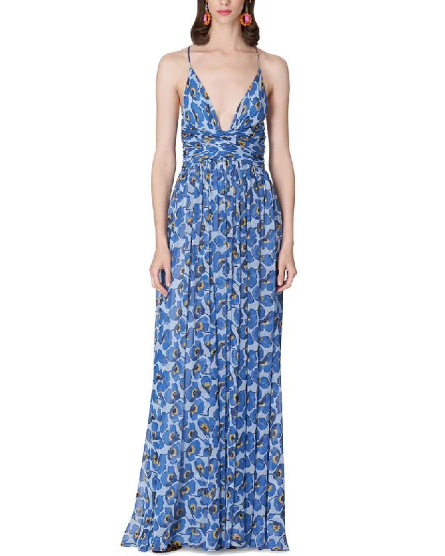 Limited Time Carolina Herrera Spaghetti Strap Deep V Silk Gown