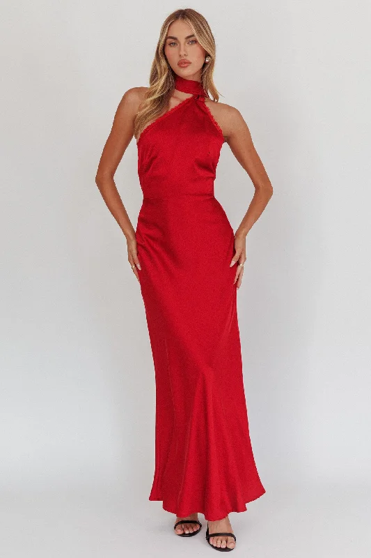 Mega Sales Adora One-Shoulder Maxi Dress Red