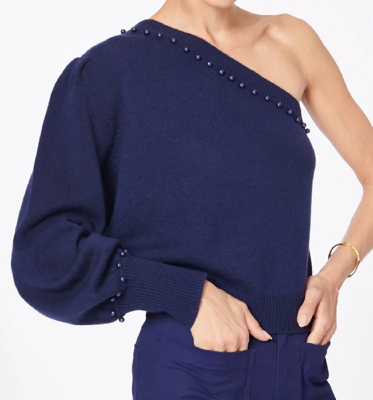 Sporty Streetwear Virginia Sweater In Navy