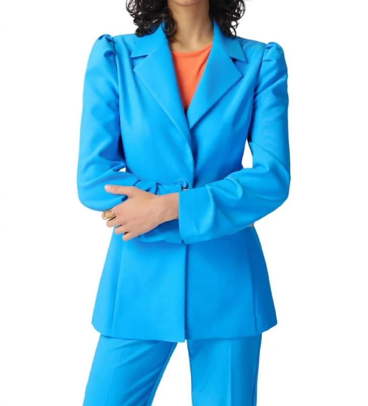 Sustainable Fashion Extravaganza Formal Single Breasted Blazer In French Blue