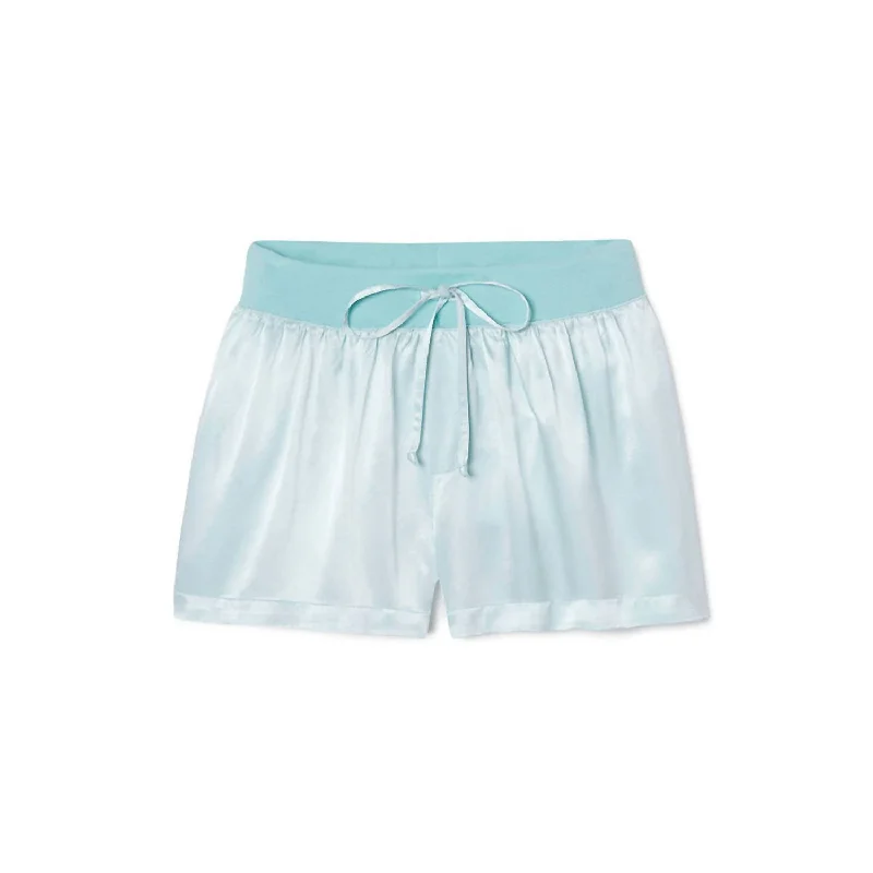 Must Haves Mikel Satin Boxer Short With Draw String In Aqua