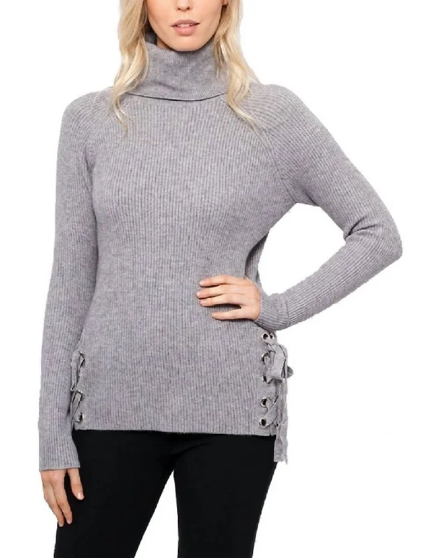 Style Without Limits Julietta Turtleneck Sweater In Grey