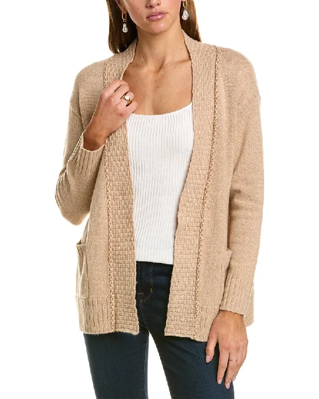 Crazy Discounts, Hurry Up Hannah Rose Multicolor Braid Basketweave Wool & Cashmere-Blend Cardigan