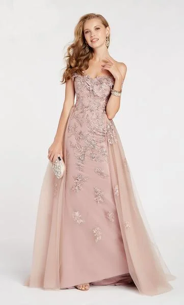 Sale Event, Prices Rock Alyce Paris - Lace Appliqued Tulle Overskirt Gown 60497SC